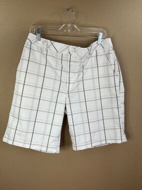 Under Armour White Plaid Performance Shorts